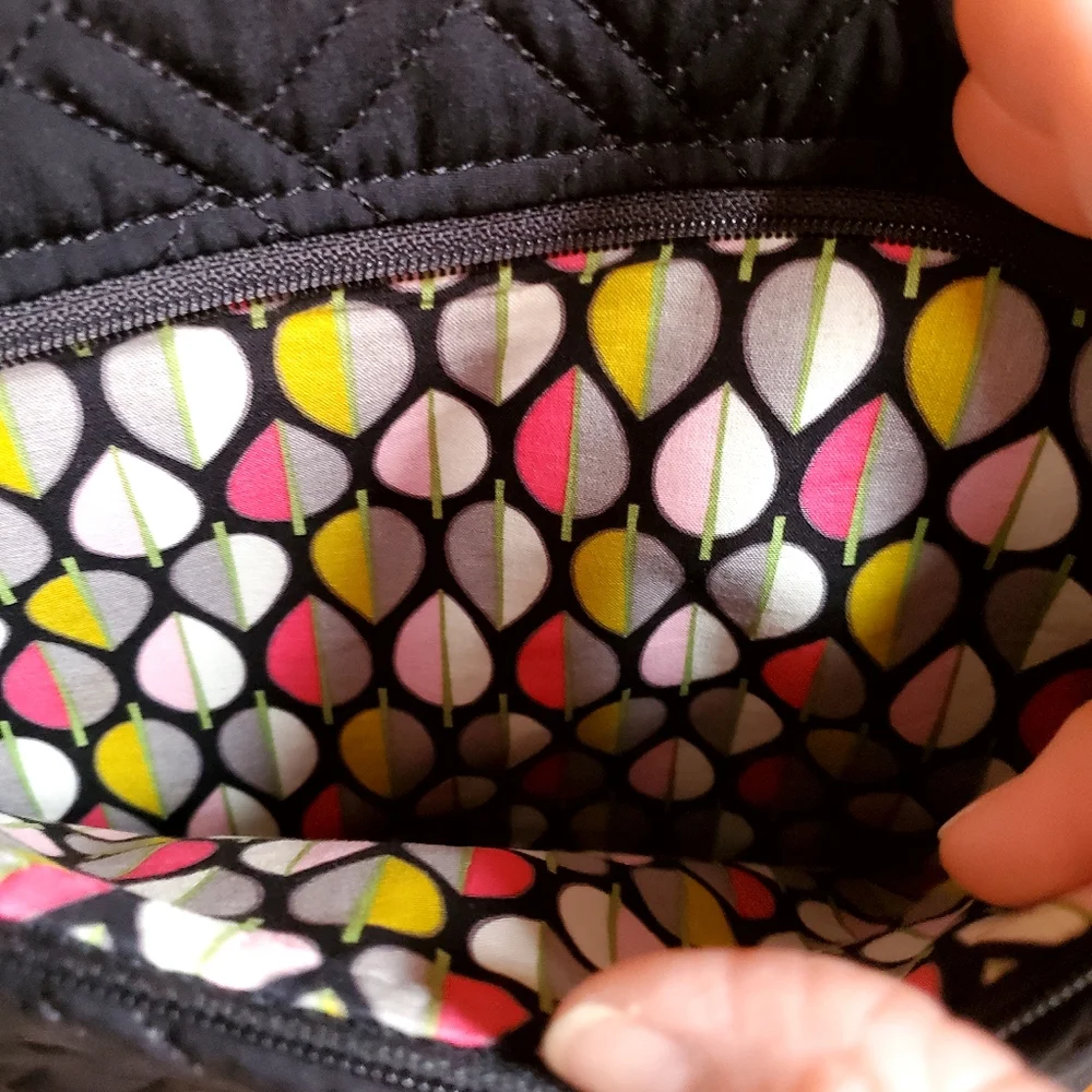 Vera Bradley Black Nylon Double Zip Mailbag - Picture 3 of 14